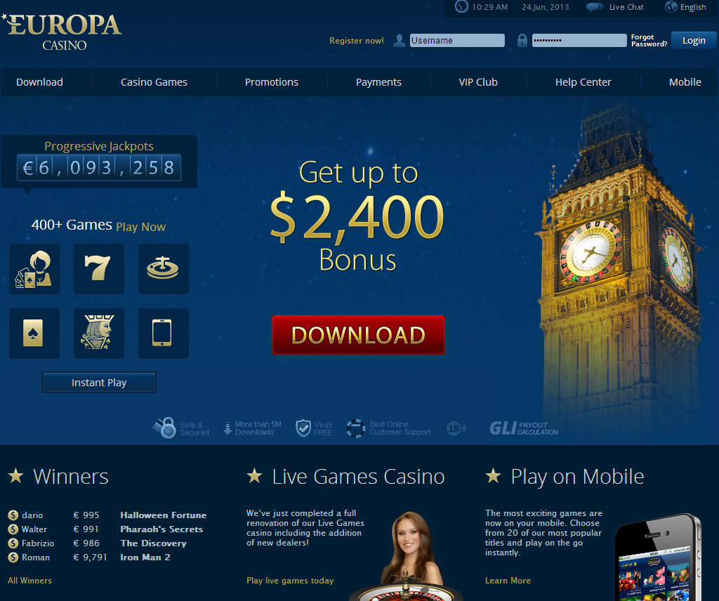 Europa Casino Review